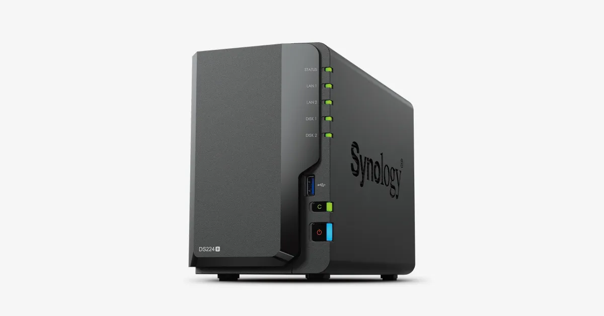 Synology DS224+ — NAS 2 bay compact, phù hợp văn phòng nhỏ và SOHO NAS Synology DiskStation DS224+ 2 bay thiết bị lưu trữ mạng văn phòng