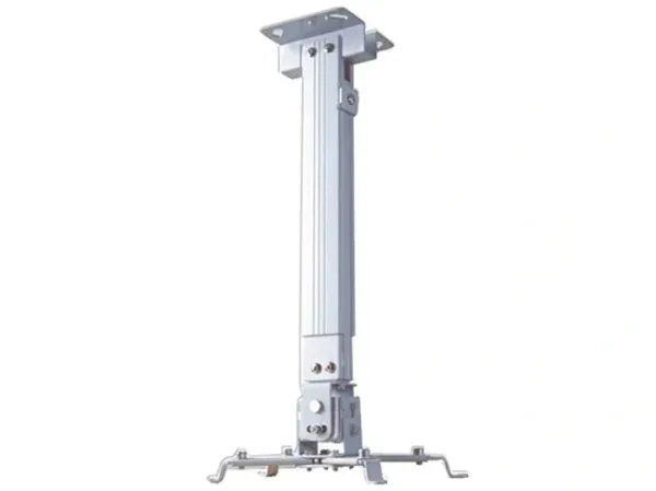 Các chi tiết bộ giá treo máy chiếu MS12 trước khi lắp đặt Bộ giá treo máy chiếu MS12 gồm đế trần, ống ti và mặt bích chữ thập