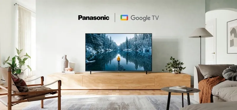 Tivi Panasonic 55 inch MX650V chạy Google TV cho không gian làm việc Tivi Panasonic 55 inch MX650V 4K Google TV đặt trong không gian phòng khách doanh nghiệp