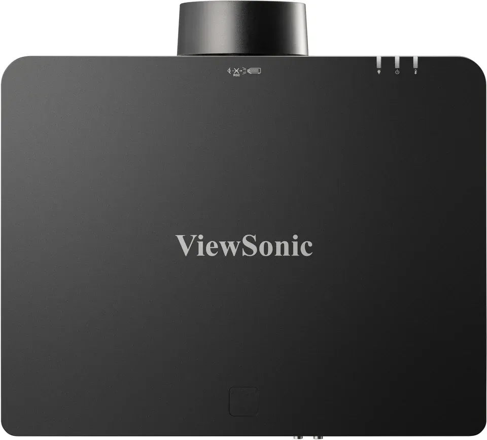 Mặt trên máy chiếu ViewSonic LS950WU ống kính motorized hỗ trợ chiếu 360 độ và chế độ dọc 90 độ