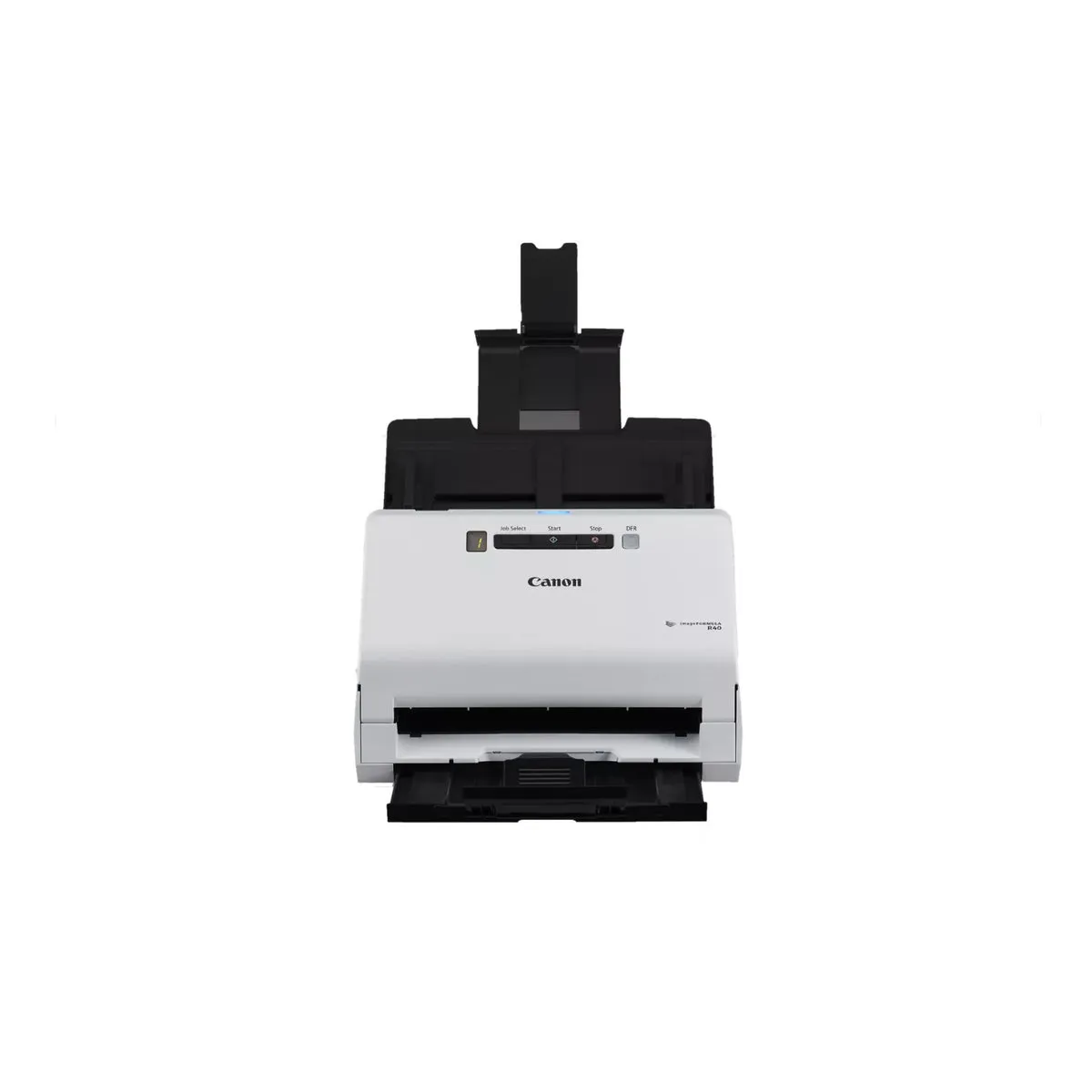 Mặt trước máy scan Canon R40 với bảng điều khiển Job Select