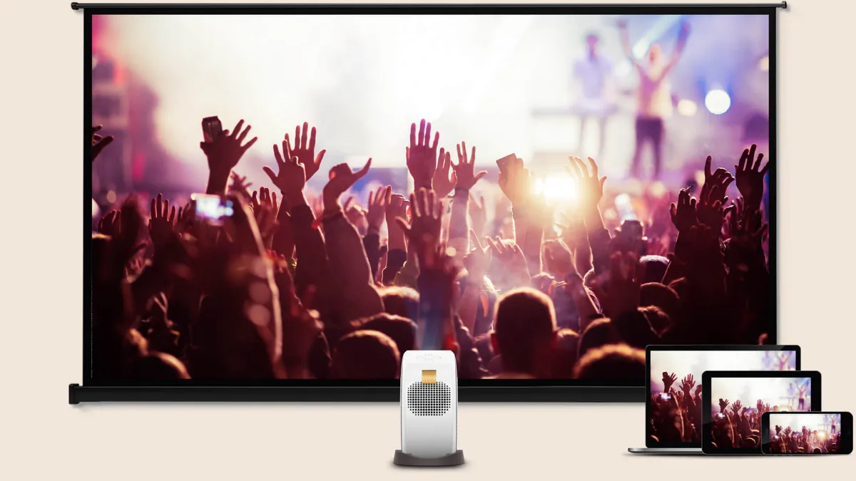 BenQ GV31 chiếu không dây từ điện thoại qua AirPlay và Google Cast Trình chiếu không dây AirPlay và Google Cast trên máy chiếu BenQ GV31