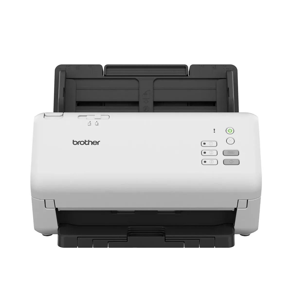Máy scan Brother ADS-4300N - scanner để bàn có cổng LAN Máy scan Brother ADS-4300N mặt trước với khay ADF 80 tờ