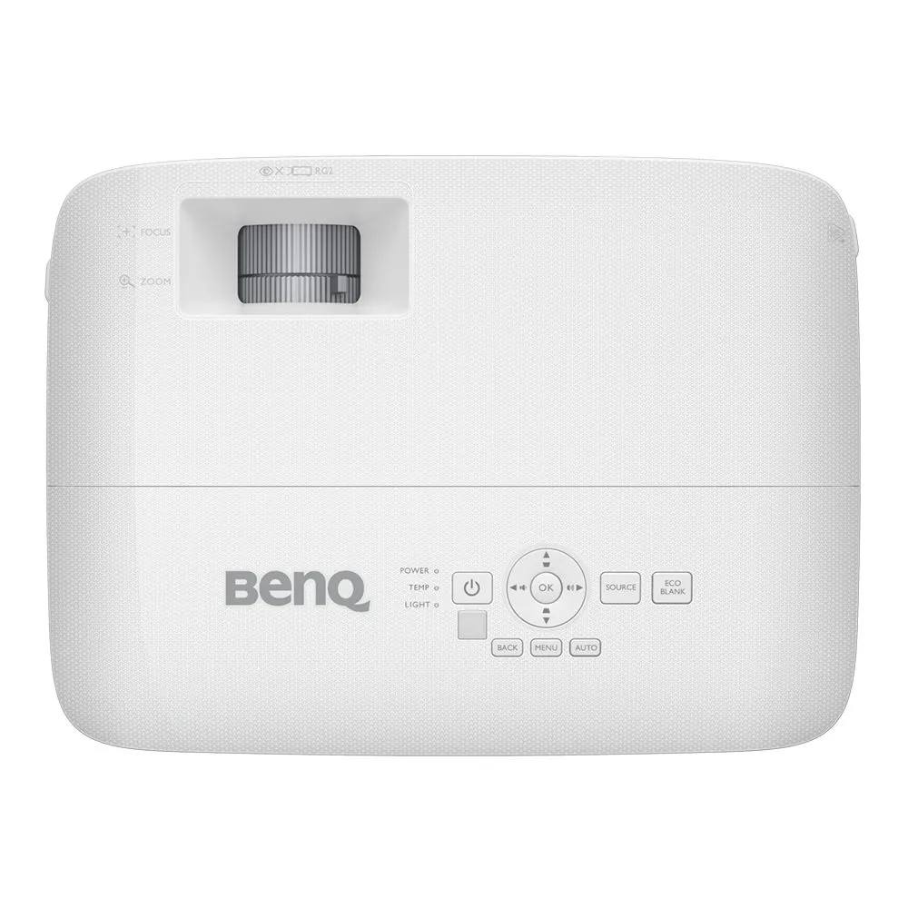Bảng điều khiển và chỉnh keystone trên BenQ MS560 Mặt trên máy chiếu BenQ MS560 với nút chỉnh keystone tự động