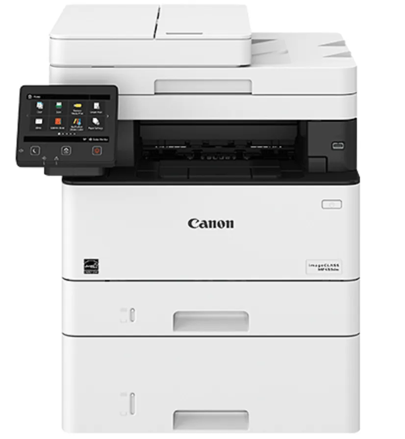 Bảng điều khiển cảm ứng 5 inch trên Canon MF453dw Màn hình cảm ứng 5 inch và khay giấy máy in canon mf453dw