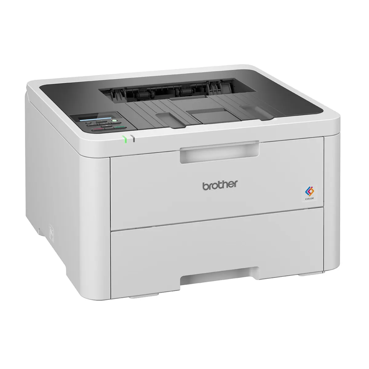 Màn hình LCD và cổng kết nối của máy in Brother HL-L3240CDW Máy in laser màu Brother HL-L3240CDW góc nghiêng phải với màn hình LCD