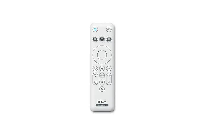 Remote Epson CO-FH02 tích hợp Google Assistant cho giao diện Android TV Điều khiển Epson CO-FH02 có nút tìm kiếm giọng nói Google Assistant