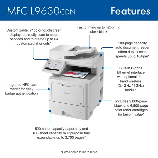 Màn hình cảm ứng 7 inch máy in Brother MFC-L9630CDN