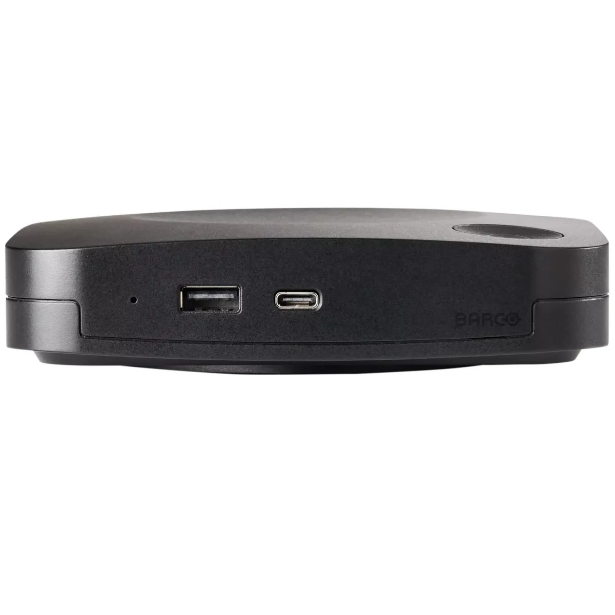 Button USB-C Barco ClickShare CX-30 giúp chia sẻ màn hình không dây tức thì Button USB-C của Barco ClickShare CX-30 cắm vào laptop để chia sẻ màn hình không dây