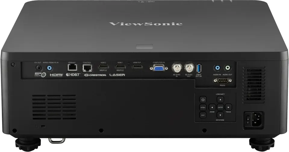 Cổng kết nối máy chiếu ViewSonic LS950WU HDBaseT HDMI 2.0 VGA BNC USB RS-232 RJ45 LAN lens shift