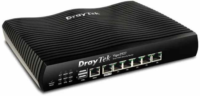 Cổng Dual WAN và LAN của DrayTek Vigor2927 nhìn mặt sau