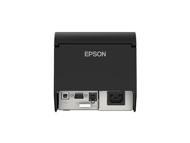 Cổng kết nối mặt sau Epson TM-T82X Mặt sau máy in hóa đơn Epson TM-T82X với cổng USB và nguồn