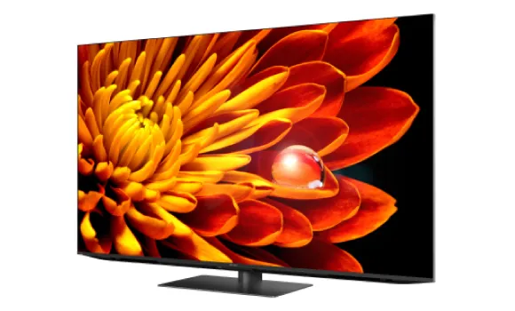 Góc nghiêng tivi Sharp 4T-C65FV1X cho thấy độ mỏng viền Tivi sharp 65 inch fv1x góc nghiêng hiển thị màu sắc XLED Mini LED