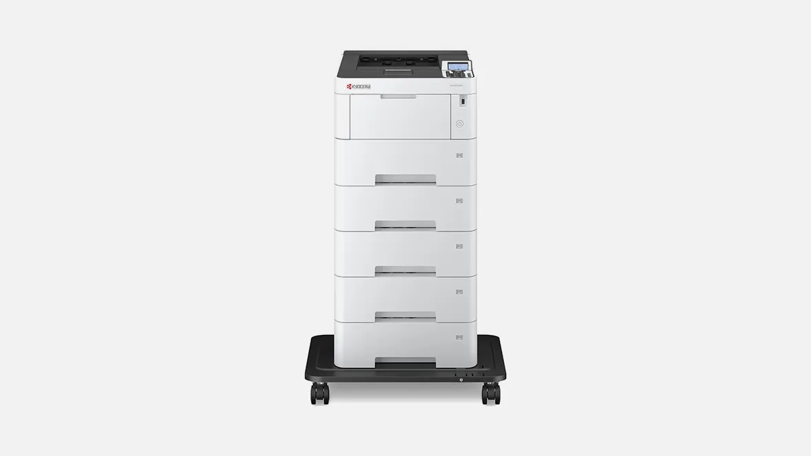 Máy in Kyocera PA4500x cho phòng in doanh nghiệp tải nặng Máy in Kyocera PA4500x laser mono tốc độ cao nhìn từ phía trước