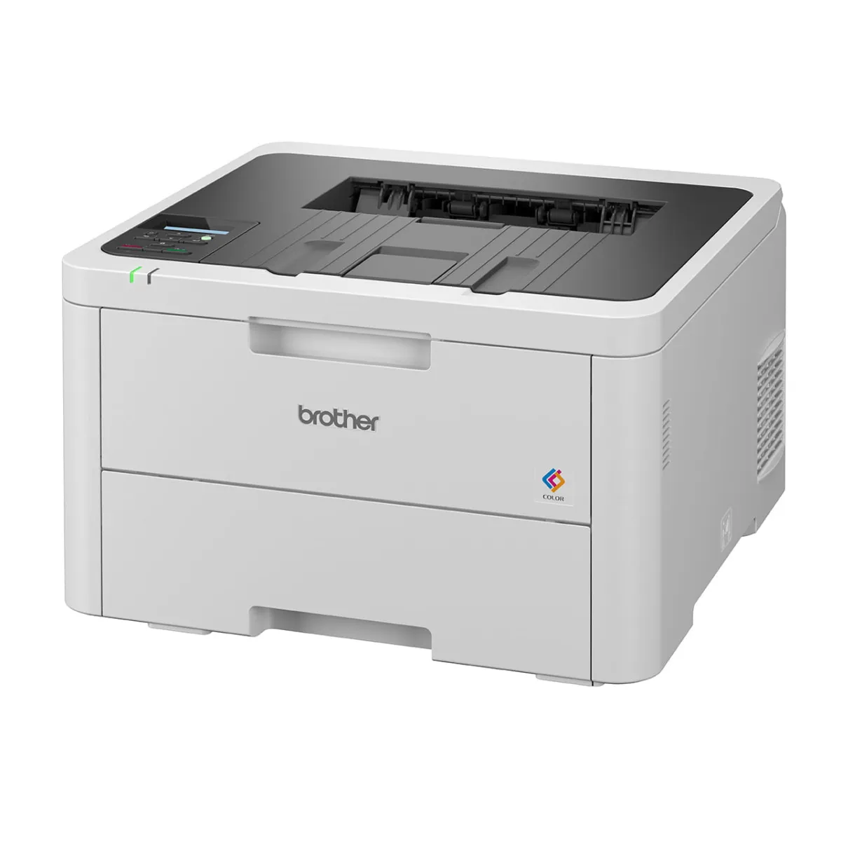 Khay giấy 250 tờ và thiết kế gọn của Brother HL-L3240CDW Máy in Brother HL-L3240CDW góc nghiêng trái cho thấy khay giấy 250 tờ