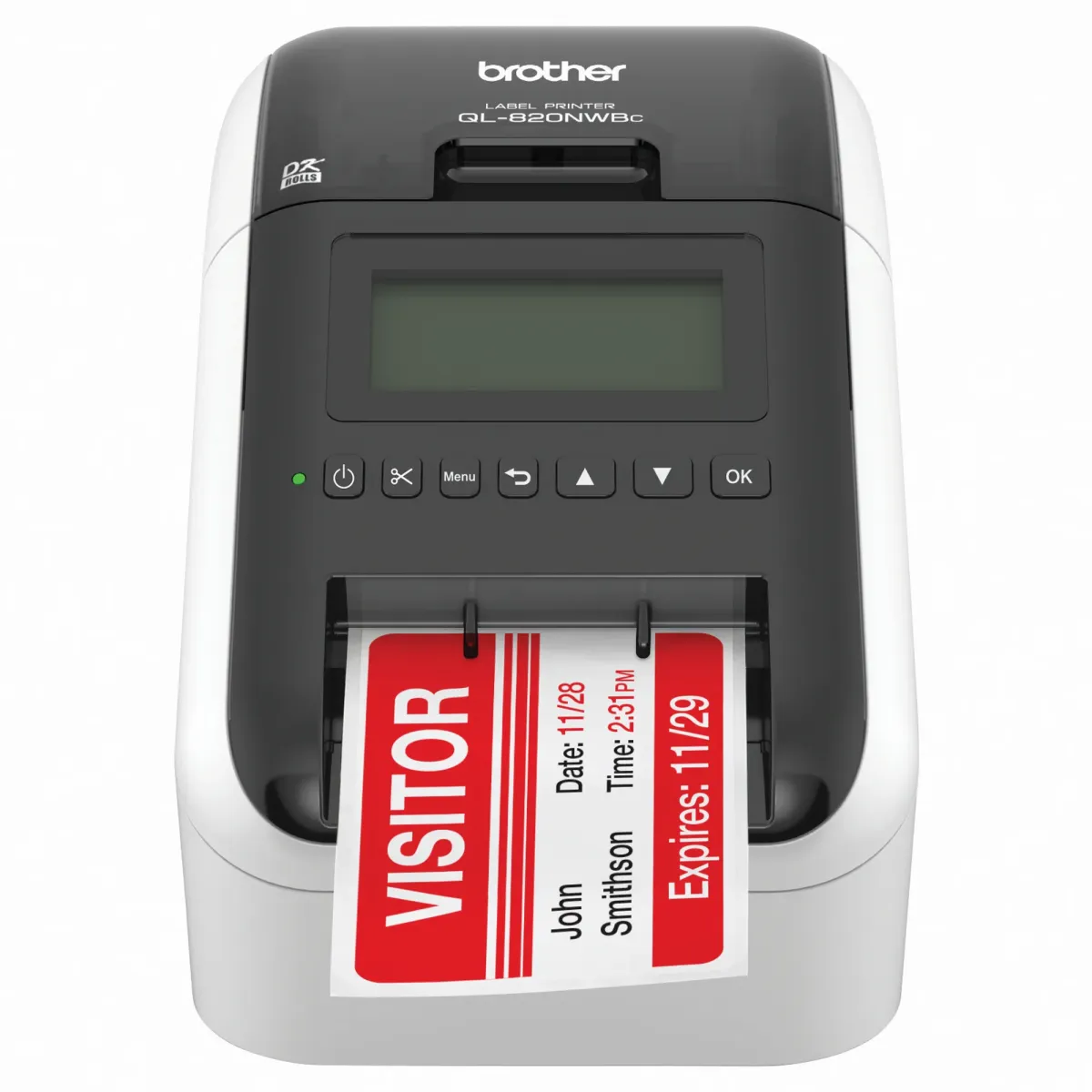 Brother QL-820NWBc — máy in nhãn nhiệt để bàn có LCD Máy in nhãn Brother QL-820NWBc màn hình LCD in tem nhãn để bàn