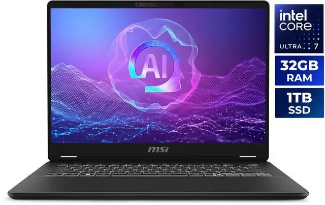 MSI Prestige 14 AI+ Evo với màn 14 inch và thân mỏng 18,95mm Laptop MSI Prestige 14 AI+ Evo màn hình bàn phím mỏng nhẹ