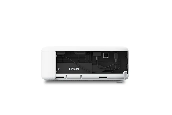 Cổng kết nối Epson CO-FH02 - HDMI và USB cho phòng họp di động Cổng kết nối HDMI và USB bên hông máy chiếu Epson CO-FH02