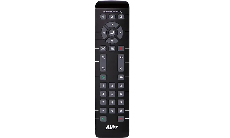Remote IR lưu 10 vị trí preset cho CAM520 Pro3 Điều khiển hồng ngoại của camera hội nghị AVer CAM520 Pro3 lưu 10 preset