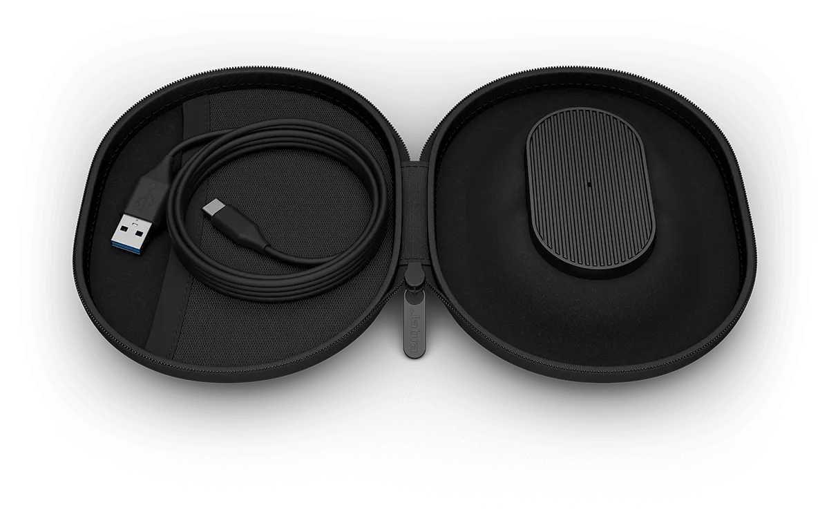 Thiết kế di động 136g, kẹp gập gọn cho người hay di chuyển Jabra PanaCast 20 nhỏ gọn 136g dễ mang theo trong cặp laptop