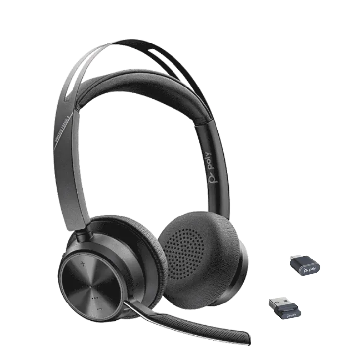 Poly Voyager Focus 2 UC — headset chống ồn cho dân họp online Tai nghe Poly Voyager Focus 2 chống ồn cho văn phòng