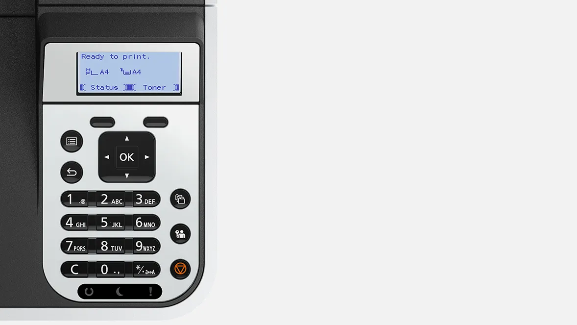 Bảng điều khiển và menu của máy in Kyocera PA4500x Màn hình điều khiển máy in Kyocera PA4500x laser doanh nghiệp