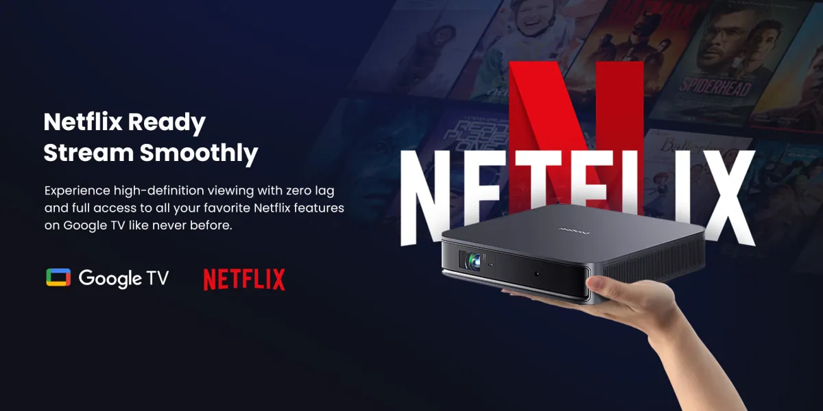 Dangbei Atom - Google TV có Netflix chính thức Máy chiếu Dangbei Atom chạy Netflix trên Google TV bản quyền