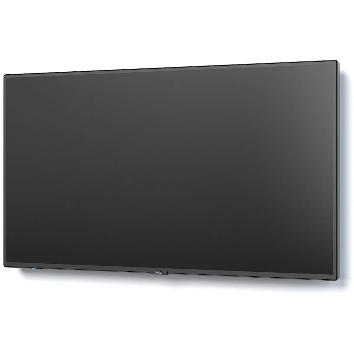 Thiết kế khung kim loại viền mỏng của màn hình NEC M651 65 inch Màn hình quảng cáo NEC M651 65 inch nhìn nghiêng cho thấy viền mỏng và khung kim loại