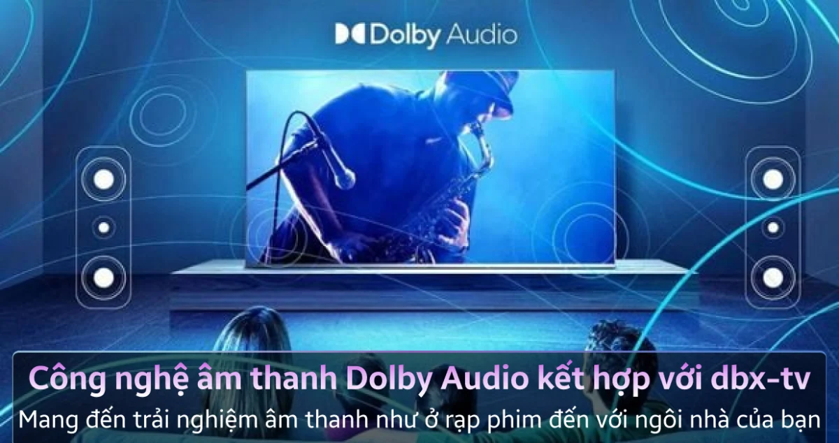 Tivi Aqua AQT43K800FG loa 20W Dolby Audio + dbx-tv âm thanh vòm