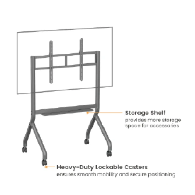 Chân tivi, màn hình di động Lumi TTF19-69FW cho màn hình tương tác/TV 55-90 inch, tải 90kg, bánh xe khoá