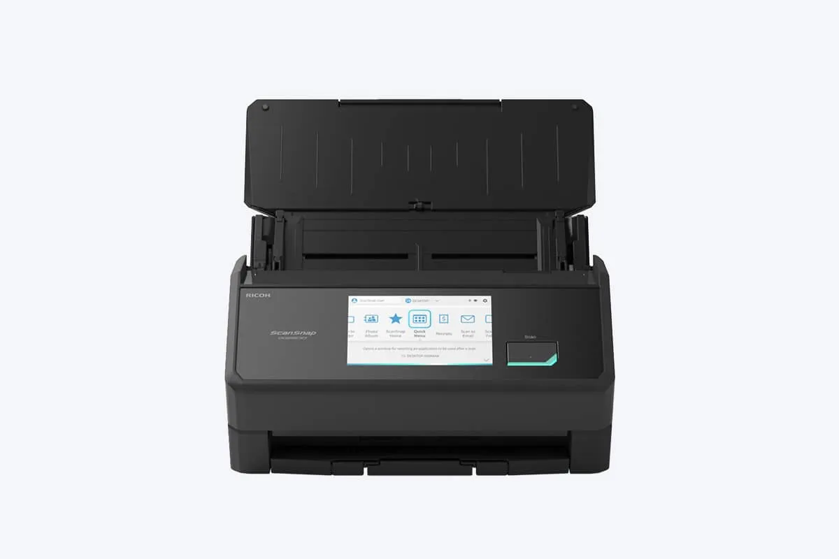 ScanSnap iX2500 - màn hình cảm ứng 5 inch, một chạm Màn hình cảm ứng 5 inch của ScanSnap iX2500