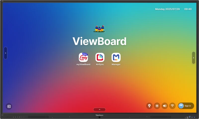 ViewSonic IFP7535 mặt chính diện 75 inch - màn cảm ứng 64 điểm EDLA Android 16