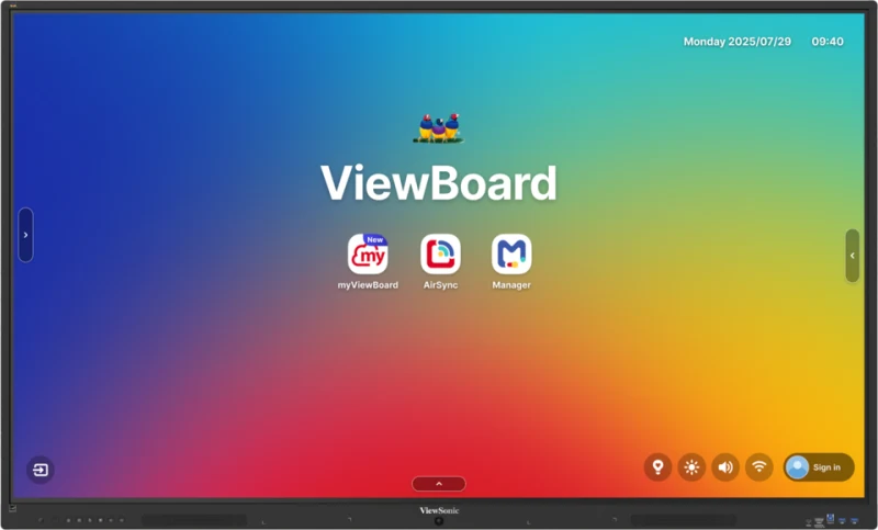 ViewSonic IFP6535 mặt chính diện 65 inch - màn cảm ứng 64 điểm EDLA Android 16