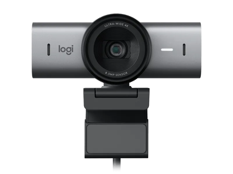 Logitech MX Brio 705 - họp trực tuyến chất lượng cao Logitech MX Brio 705 gắn trên màn hình