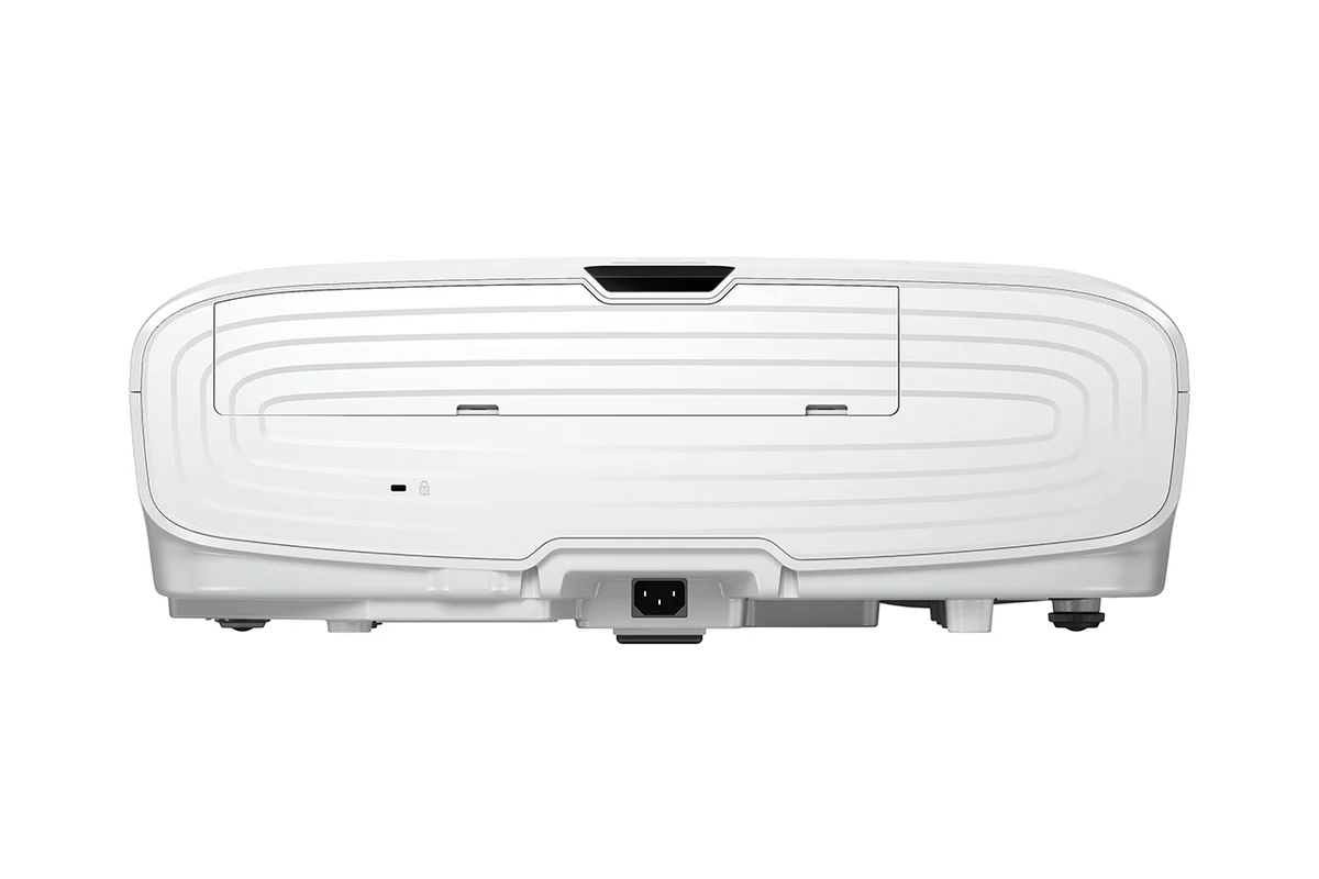 Mặt trên máy chiếu Epson EH-TW8300 - nắp che motorized lens điện, thiết kế trắng tinh tế cho phòng chiếu phim