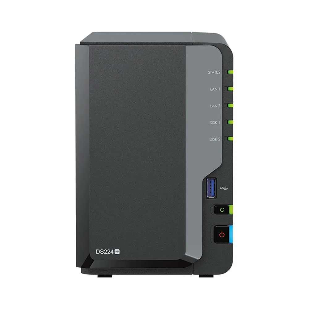Synology DS224+ - 2 cổng Gigabit và USB 3.2 Cổng kết nối mặt sau Synology DS224+