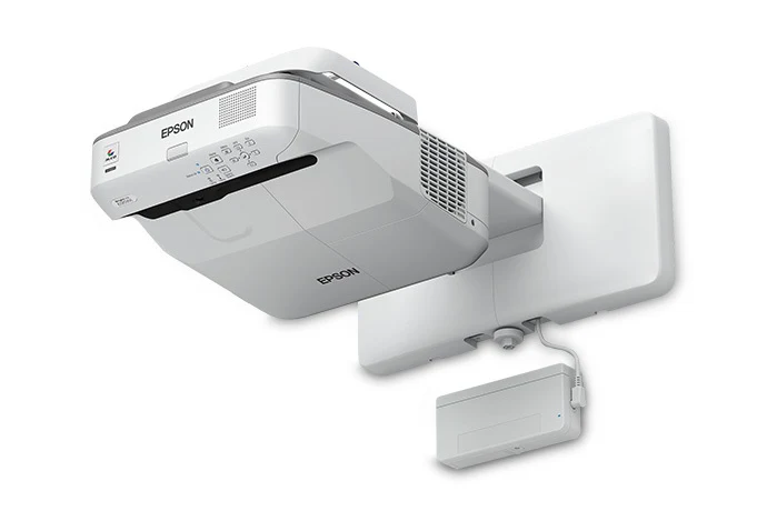 Máy chiếu Epson EB-695Wi góc nghiêng trái - thiết kế siêu gần treo tường cho lớp học thông minh và phòng họp tương tác