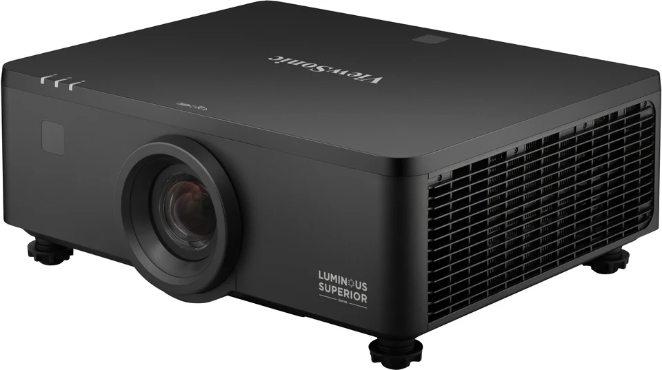Máy chiếu ViewSonic LS951WU góc nghiêng trái - thân đen, nguồn sáng Phosphor Laser thế hệ 2, độ sáng 8000 lumens