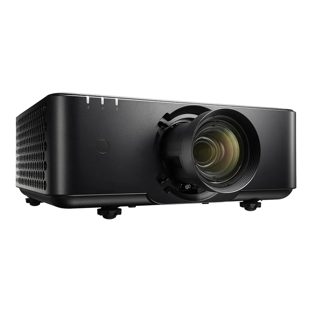 Cụm ống kính zoom của máy chiếu Optoma ProScene ZK1120 Máy chiếu Optoma ProScene ZK1120 nhìn nghiêng cận cảnh cụm ống kính zoom