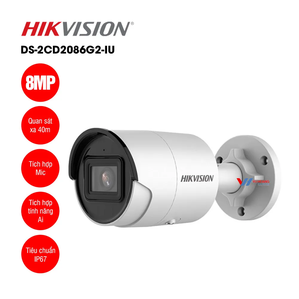 Hikvision DS-2CD2086G2-I - camera bullet 8MP 4K AcuSense Camera IP Hikvision DS-2CD2086G2-I 8MP 4K AcuSense