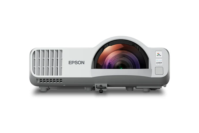 Máy chiếu Epson EB-L210SW nhìn thẳng mặt trước - ống kính 3LCD chiếu gần short throw