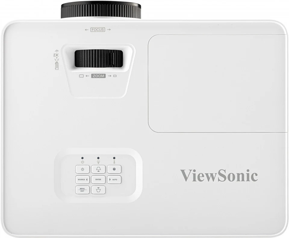 ViewSonic PX704HD mặt trên - bảng điều khiển + lens manual focus