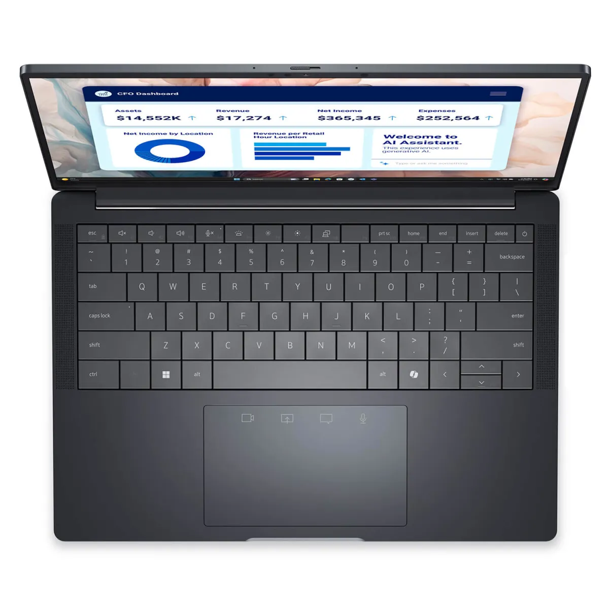 Bàn phím và touchpad Dell Pro 14 Premium PA14250 Bàn phím có đèn nền và touchpad cộng tác trên Dell Pro 14 Premium PA14250