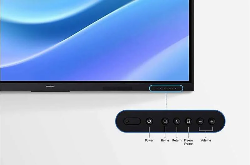 Samsung WA75F – Chi tiết cổng kết nối và OPS slot mở rộng Samsung WA75F chi tiết cổng kết nối mặt sau và OPS slot