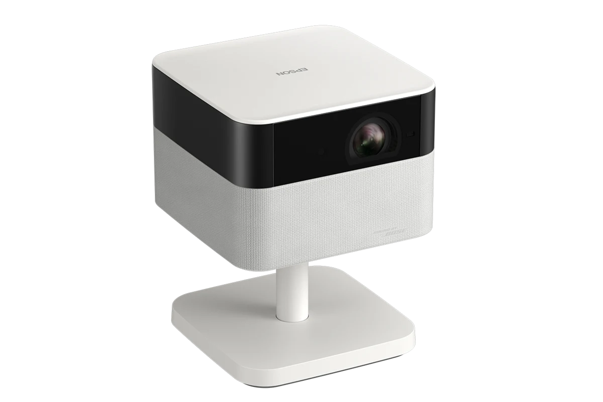 Epson EF-71 góc nghiêng - thiết kế chân xoay linh hoạt màu trắng ấm