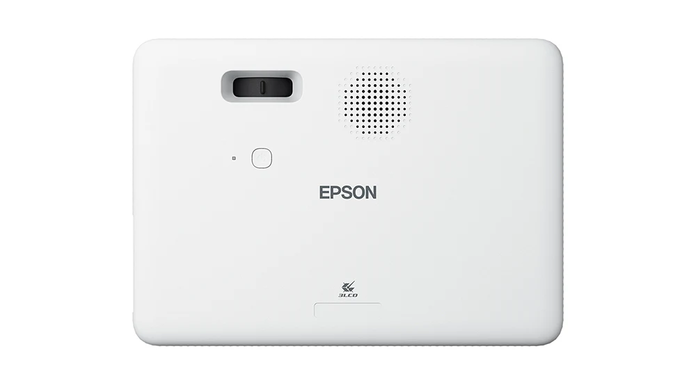 Mặt sau máy chiếu Epson CO-FH01 - loa 5W tích hợp, núm chỉnh nét và mắt nhận remote