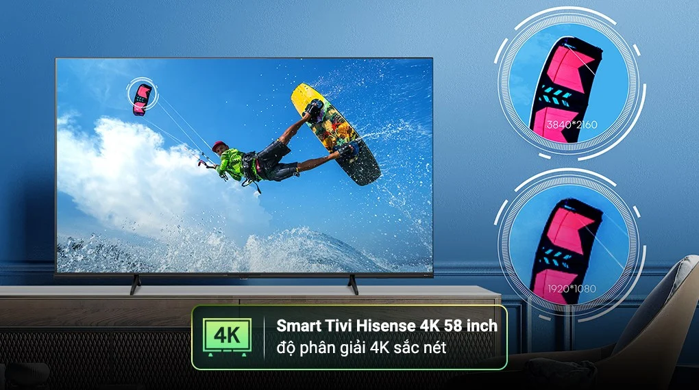 Tivi Hisense 58A6Q hỗ trợ Dolby Vision và HDR10+, màu sắc sống động