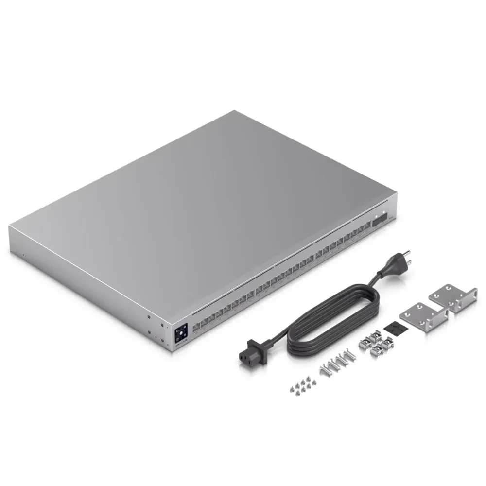 UniFi Switch Pro Max 24 PoE - 8 cổng 2.5GbE và 2 cổng 10G SFP+ Mặt trước cổng UniFi Switch Pro Max 24 PoE