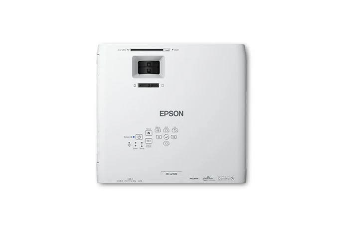 Mặt trên máy chiếu Epson EB-L210W - bảng điều khiển, hỗ trợ HDMI và Control4