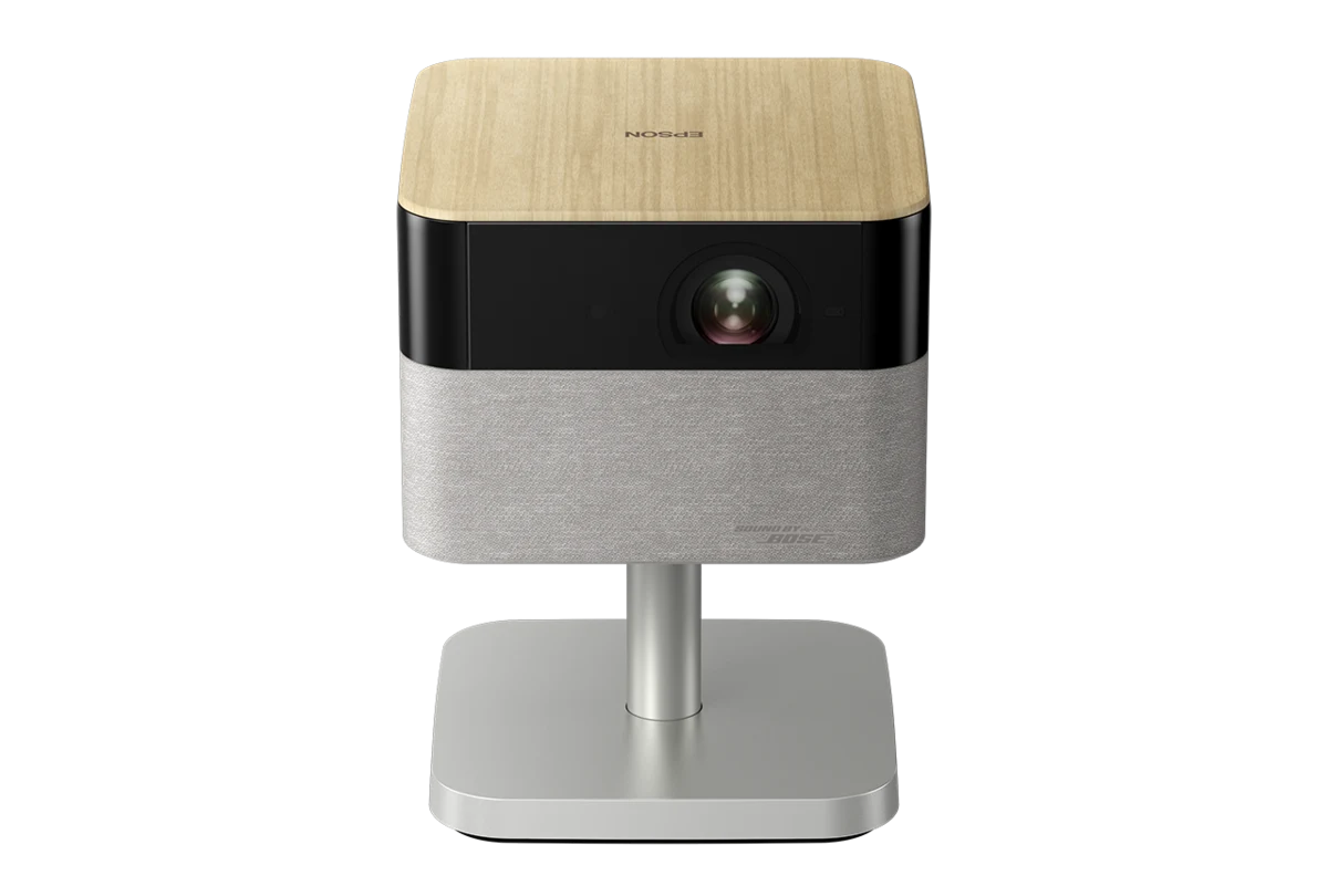 Máy chiếu mini Epson EF-72 Lifestudio Flex Plus Oak 4K PRO-UHD đèn ambient Google TV chính diện